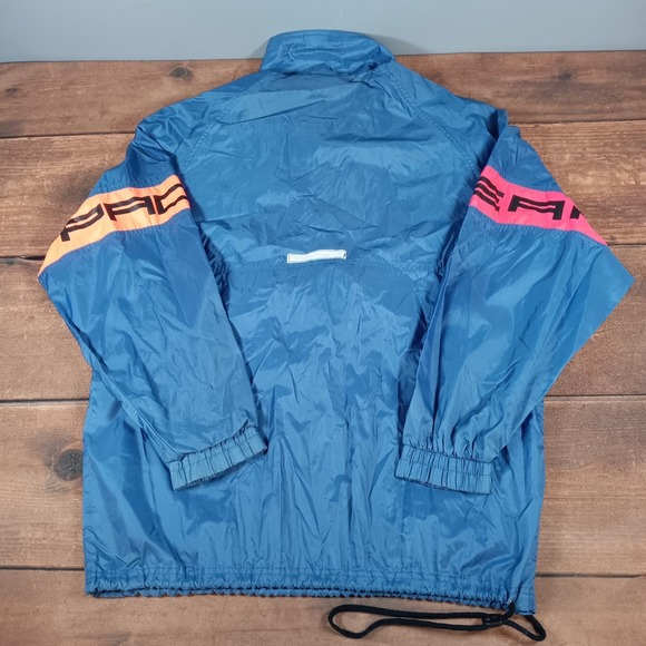Ocean Pacific Blue Pink Orange Color Block Windbreaker Jacket Pullover Size L - Picture 2 of 7